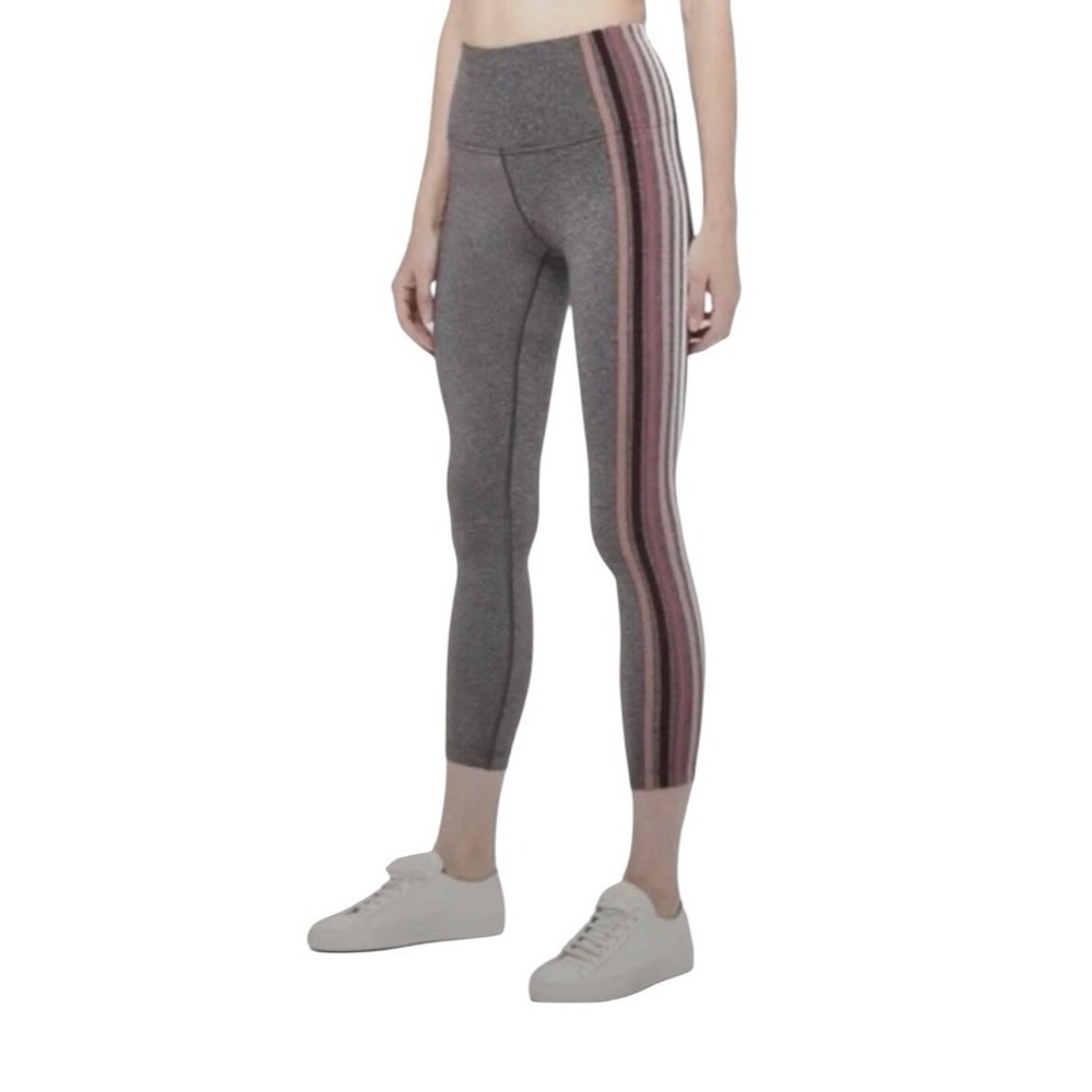 Lululemon Leggings Take A Hint Heathered Women's Size 4 Gray‎ Stretch Atheisure